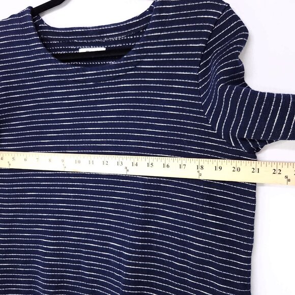 Madewell Pullover Sweater Top Size Large Nautical Navy Striped Side Lace Up - Picture 8 of 12